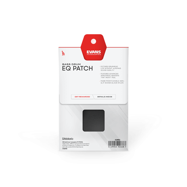 Evans EQPB2 Patch EQ pour double pédale de grosse caisse en nylon noir