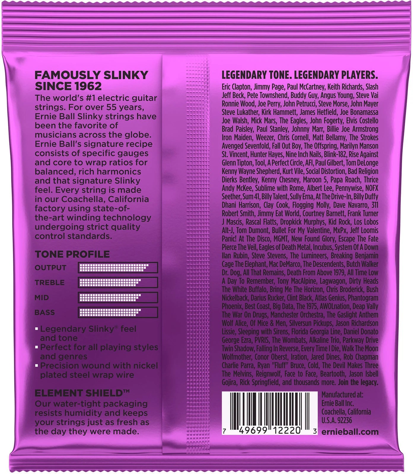 Ernie Ball Power Slinky Nickel Wound Electric Guitar Strings 11-48 Gauge